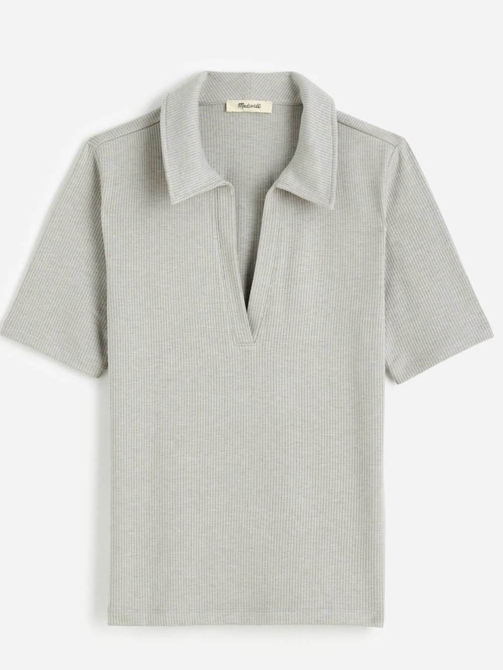 Madewell Drapey Rib Short-Sleeve Polo Top